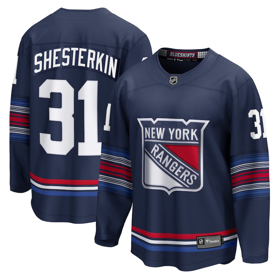 Men New York Rangers #31 Igor Shesterkin Fanatics Branded Navy Alternate Premier Breakaway Player NHL Jersey